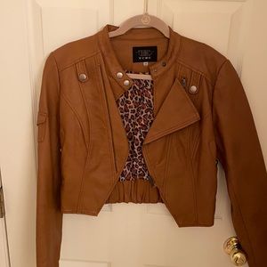 Brown leather jacket